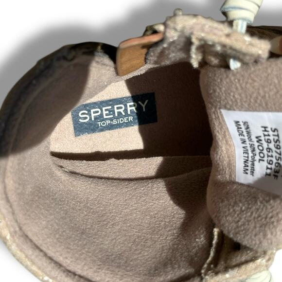 Women’s Sperry Cream saltwater wool Rain Boots Quilted Ankle size 10M - Picture 4 of 7